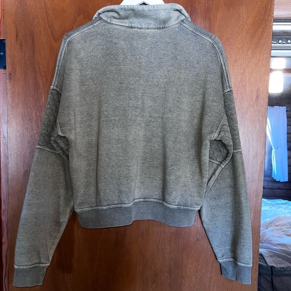 Sage Green Cropped Quarter Zip - Picture 7 of 10